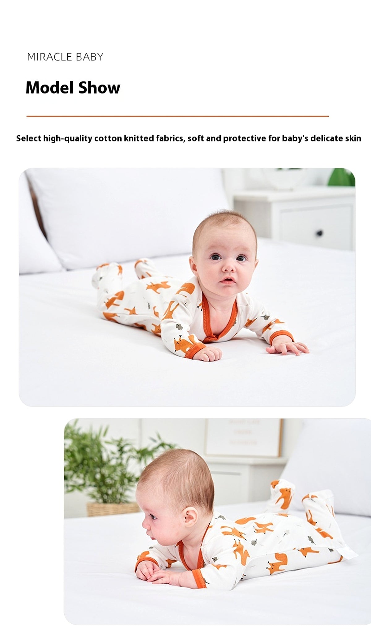MiniSnug™ – Long Sleeve Baby Romper with Animal Print - enhanced image 6