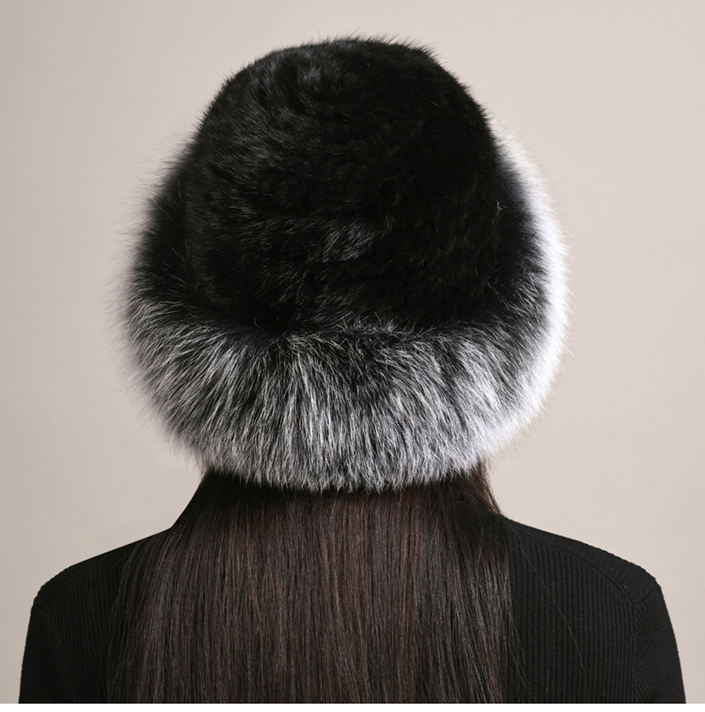 Mink Hair Hat Lady Braided Fur Winter Winter - enhanced image 6