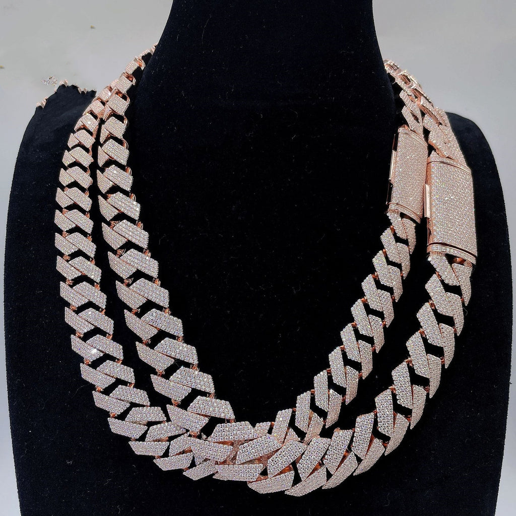 Moissanite Cuban Link Chain Necklaces S925 Silver - enhanced image 6