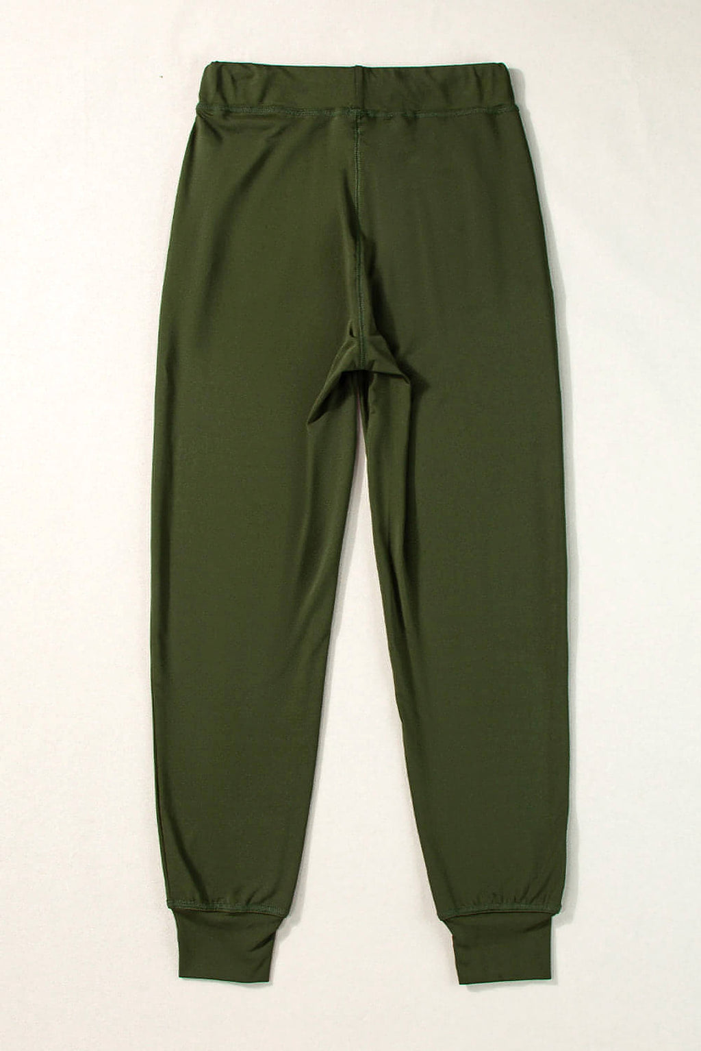 Moss Green Drawstring Waist Pocketed Joggers - enhanced image 6