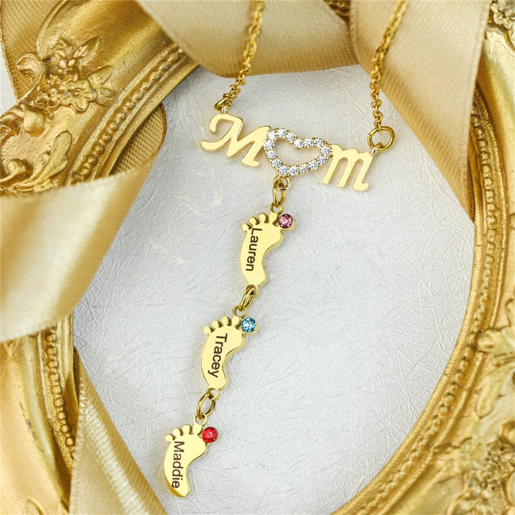 Mother's Day MOM Foot Personalized Necklace - enhanced image 6