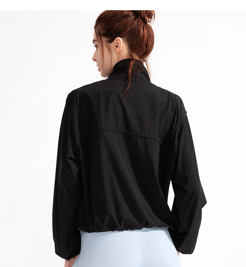 New Pocket Zipped Sports Coat Sun-proof Yoga Jacket Quick-drying Running Outdoors Workout Clothes Long-sleeved Top For Women - enhanced image 6