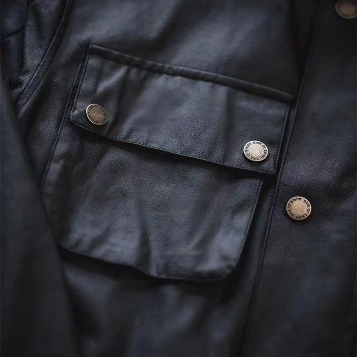 Oil Wax Jacket Trench Retro Biker's Waterproof Coat For Men - enhanced image 6