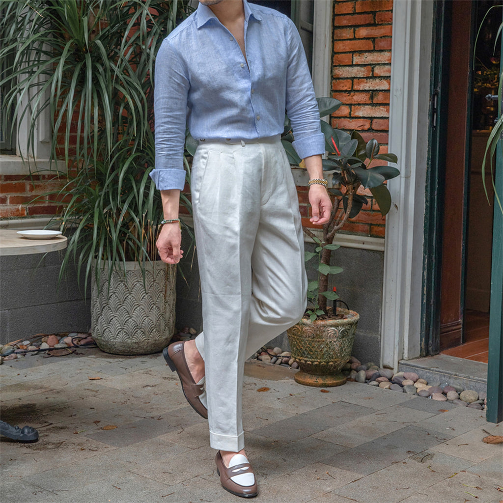 One Neckline Slim Fit DressShirt For Men - enhanced image 6