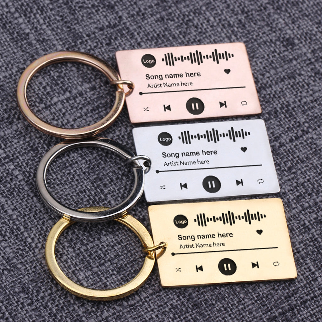 Personalized DIY Custom Music Scan Code Keychain Stainless Steel - enhanced image 6