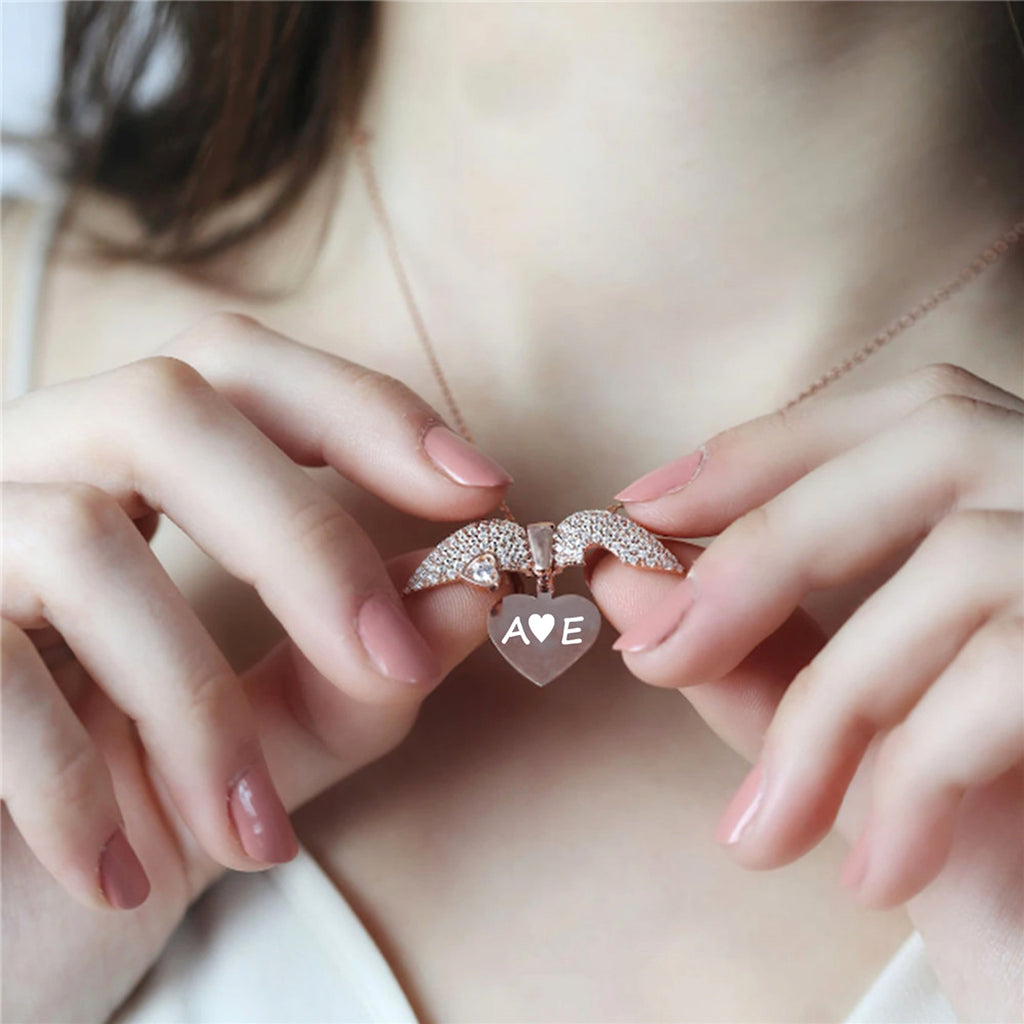 Personalized Women Chain Necklace Custom Engraved Heart Name - enhanced image 6