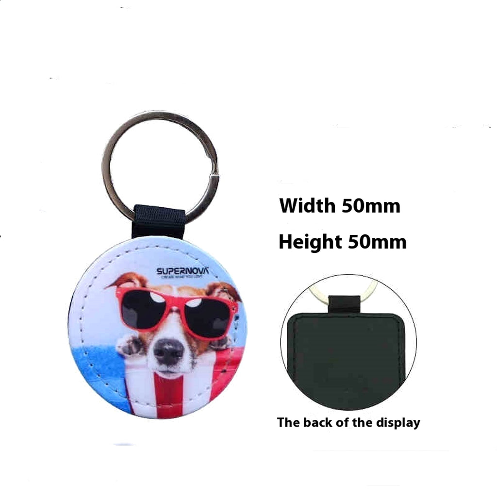 Custom Leather Photo Keychain – Personalized Small Pendant - enhanced image 6
