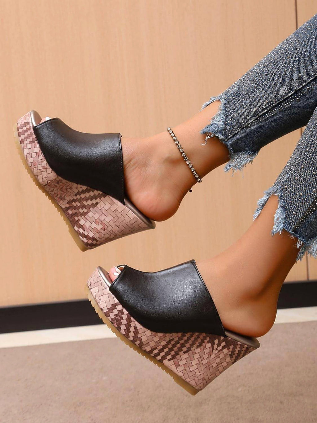 PU Leather High Heel Sandals - enhanced image 6