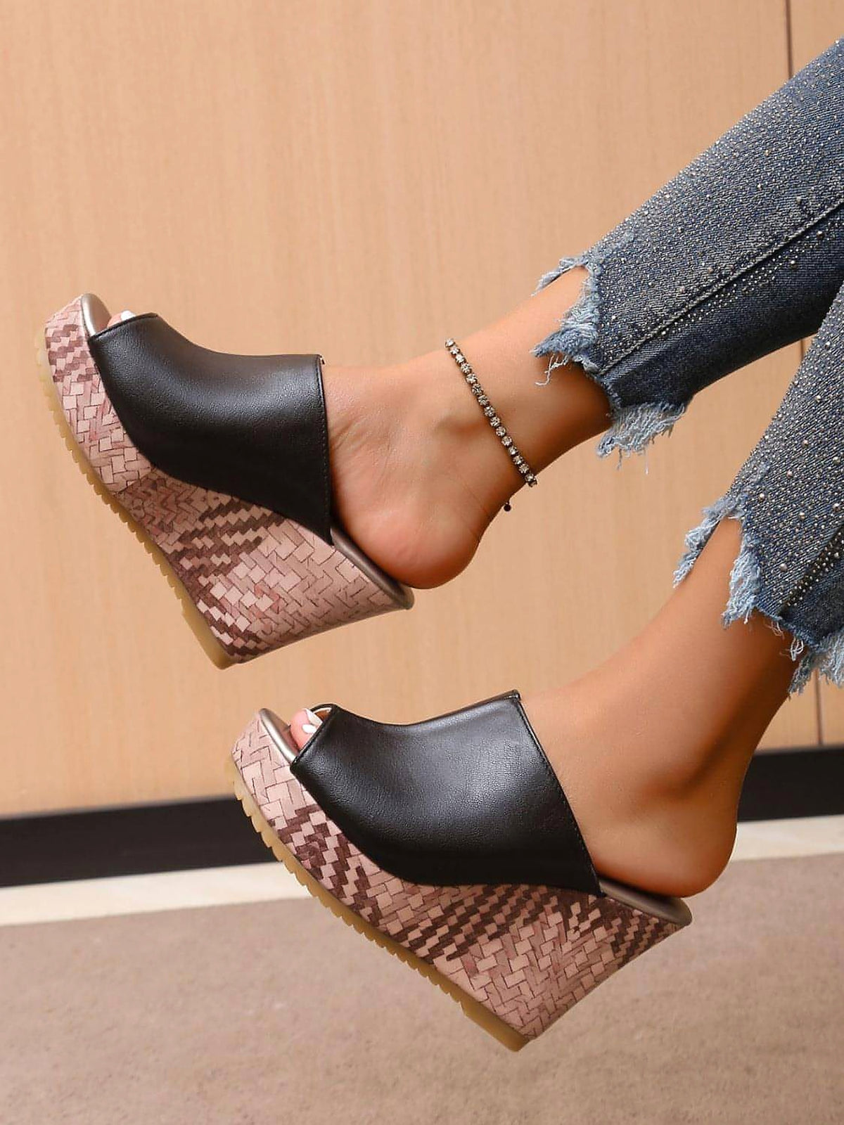 PU Leather High Heel Sandals - enhanced image 6