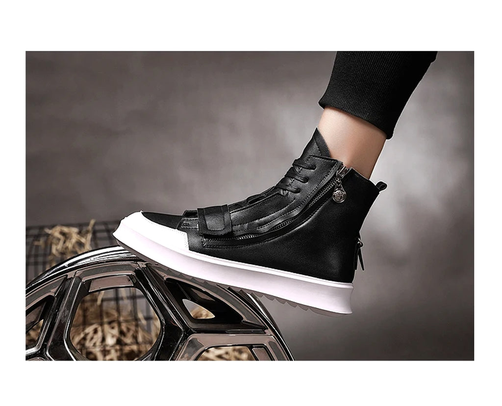 PU leather Men Boots Winter Ankle Boots - enhanced image 6