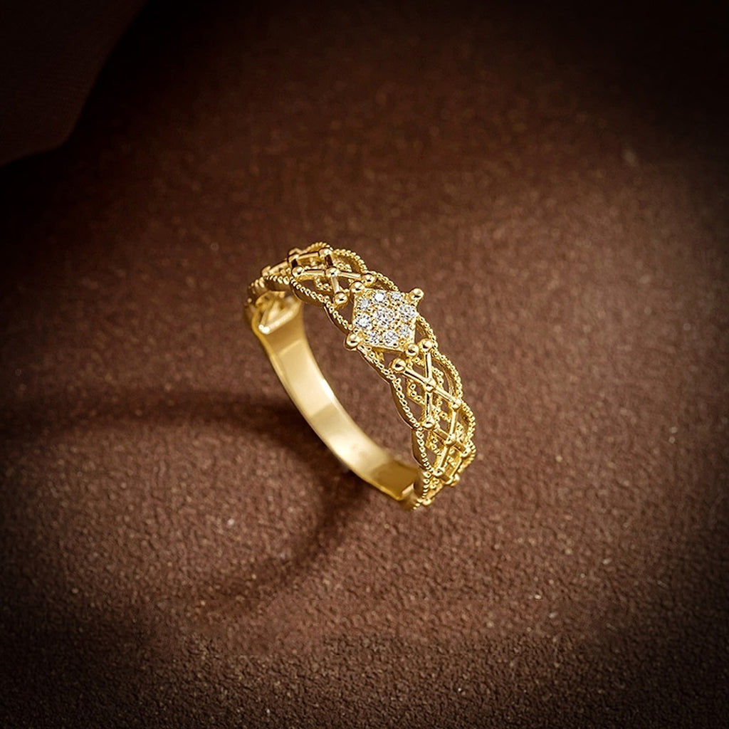 Pure 18K Jinrege Light Luxury Wide Version Fashion Ring – Timeless Elegance - enhanced image 6