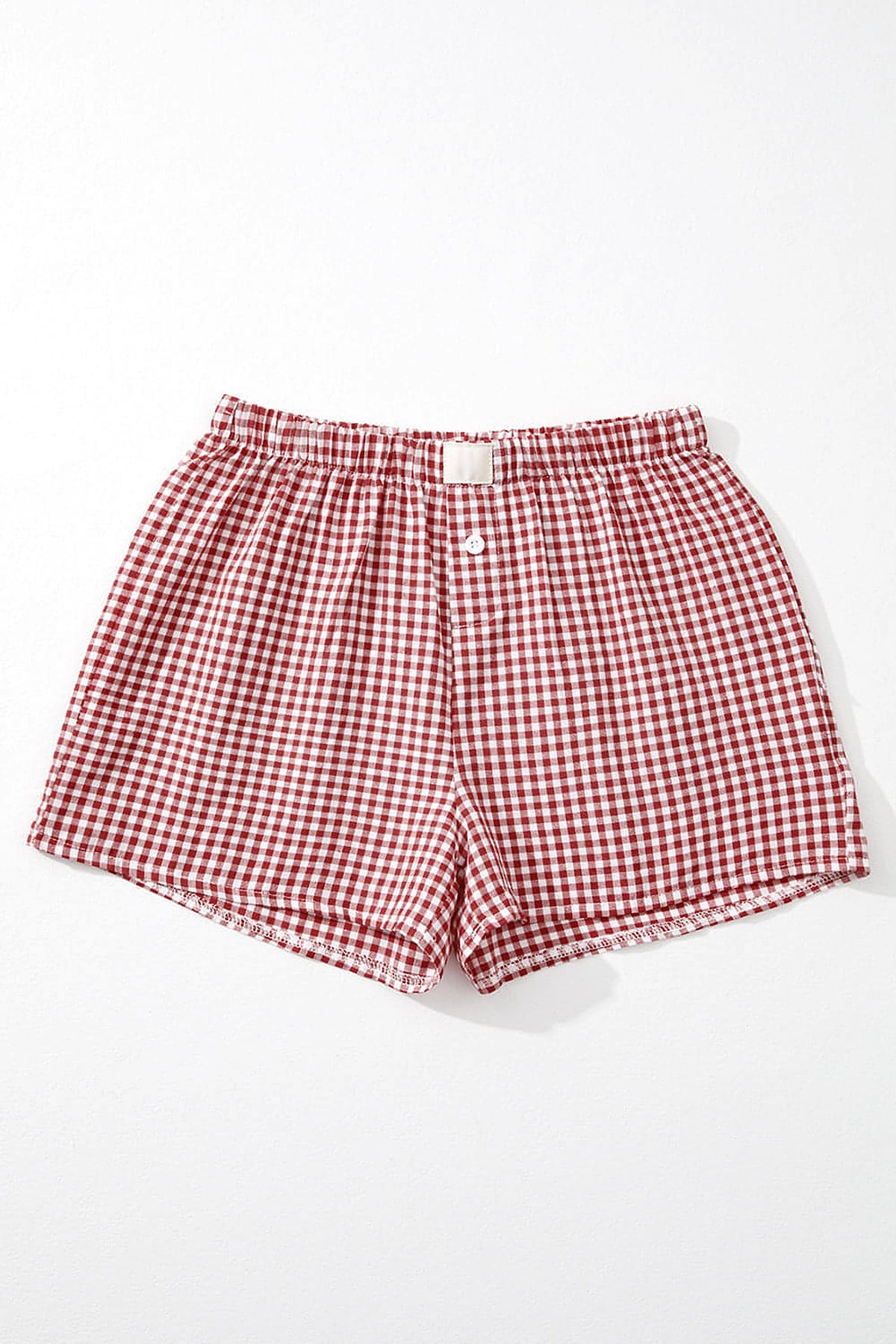 Red Plaid Gingham Printed High Waist Shorts - enhanced image 6