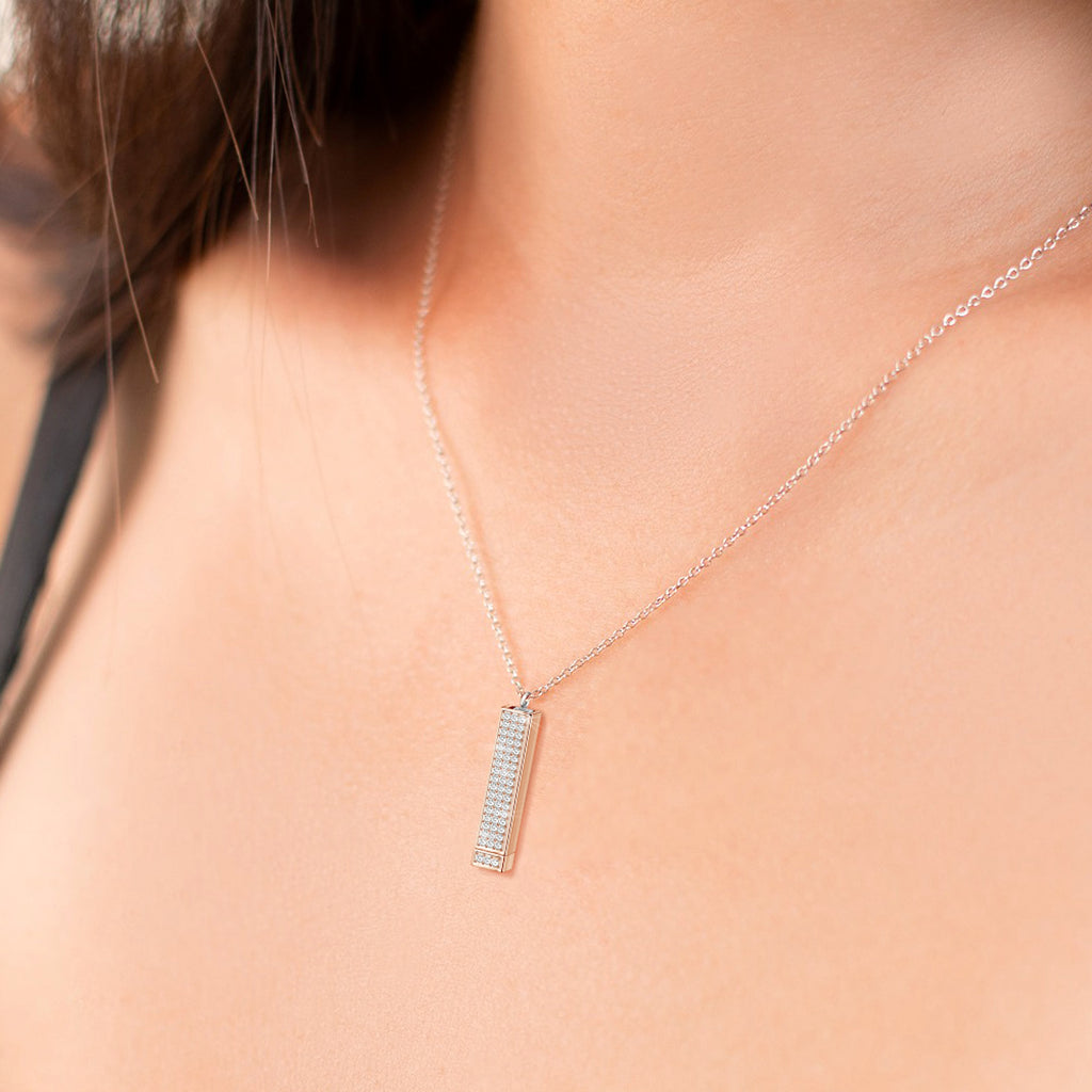 Retractable Three-dimensional Rod Pendant DIY Customized Name Diamond Necklace - enhanced image 6