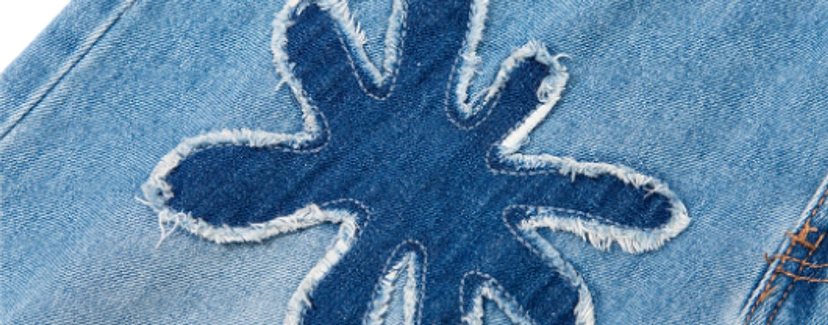 Retro Burnt Flowers Niche Wash Old Jeans For Men - enhanced image 6