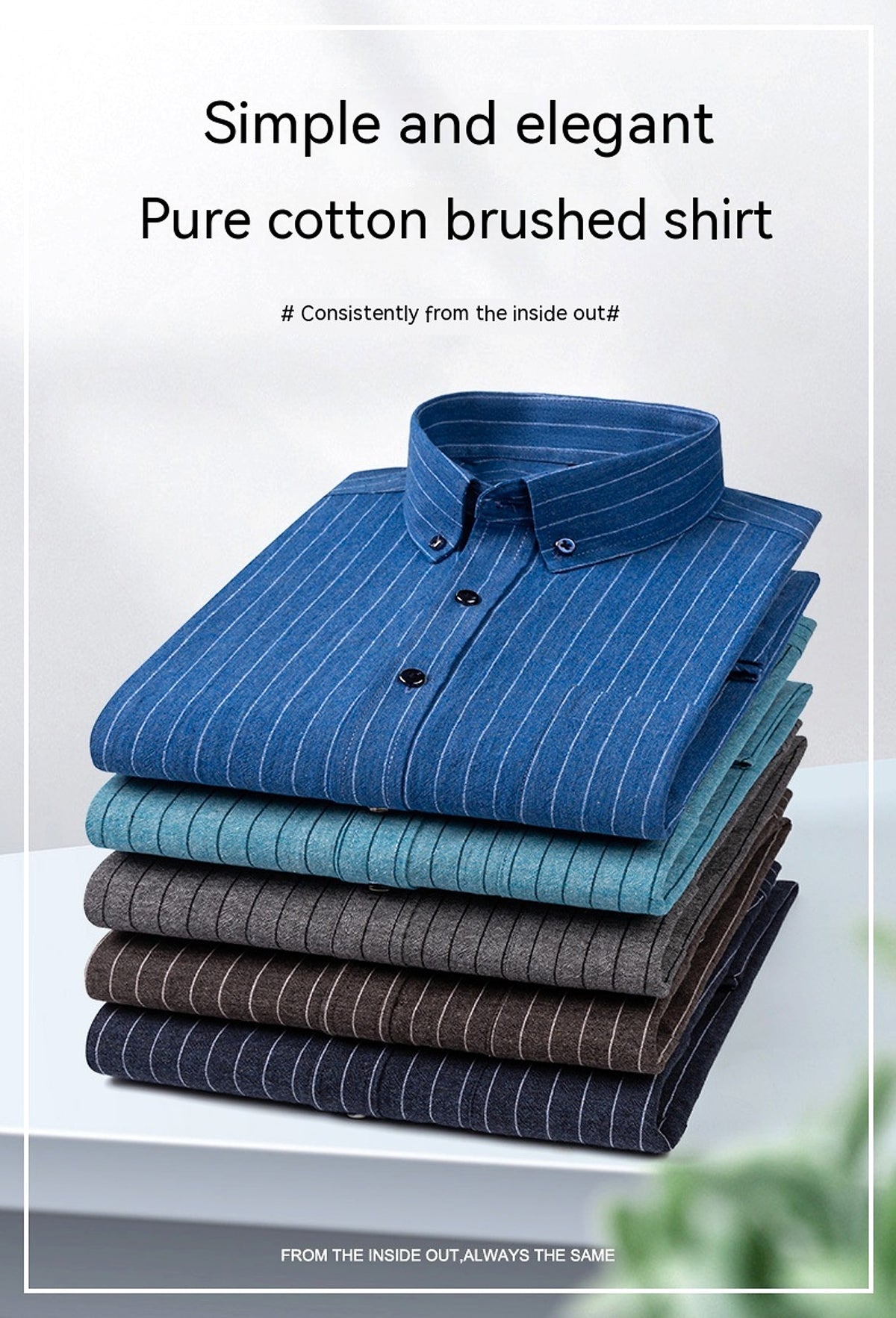 Retro Casual Brushed Cotton Plaid Enzyme Wash Embroidered DressShirt Men - enhanced image 6