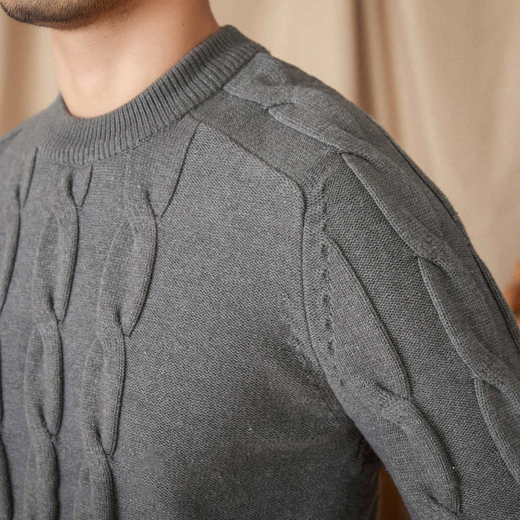 Round-neck Long-sleeved Pullover Jacquard Slim-fit Stretch Sweater - enhanced image 6