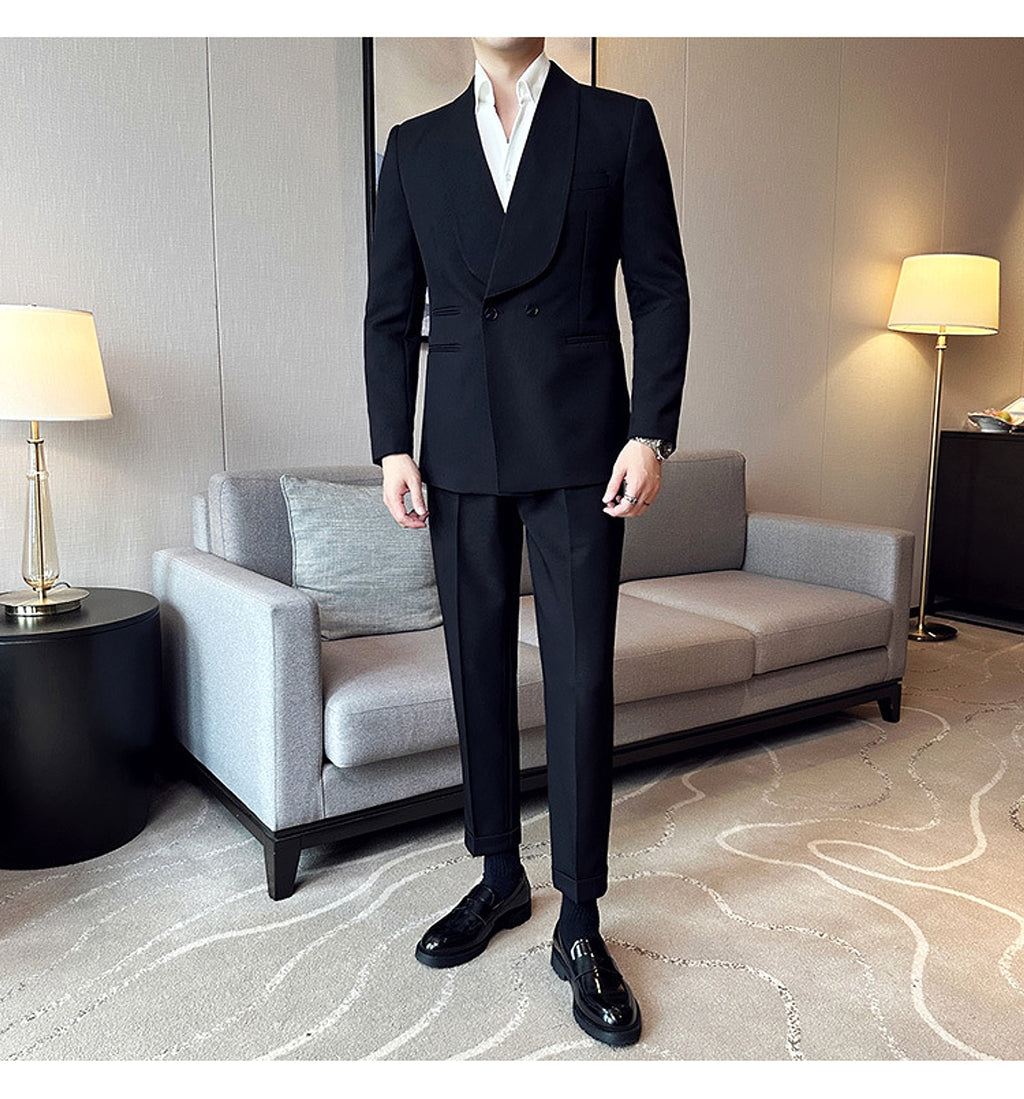 RoyalElite™ Men's Suit – Double-Breasted Business Elegance - enhanced image 6