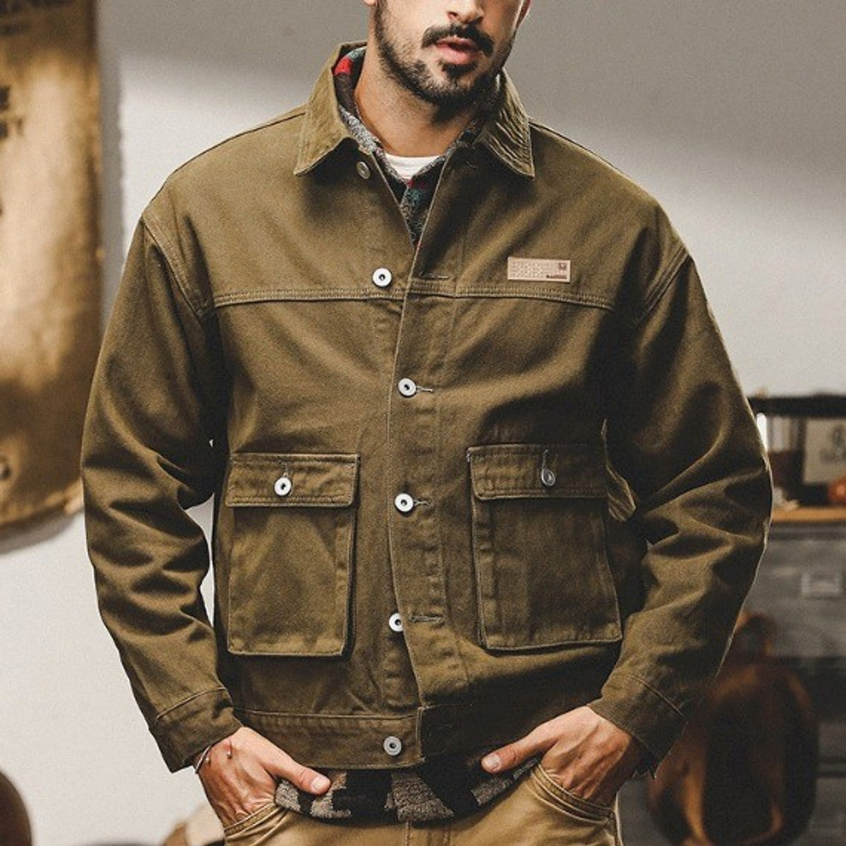 Safari Jacket Vintage Jacket Men - enhanced image 6