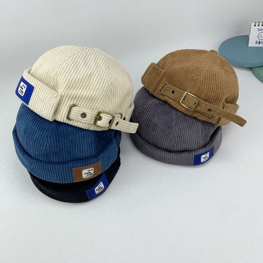 Sailor Corduroy Button Trendy Cap Hat - enhanced image 6