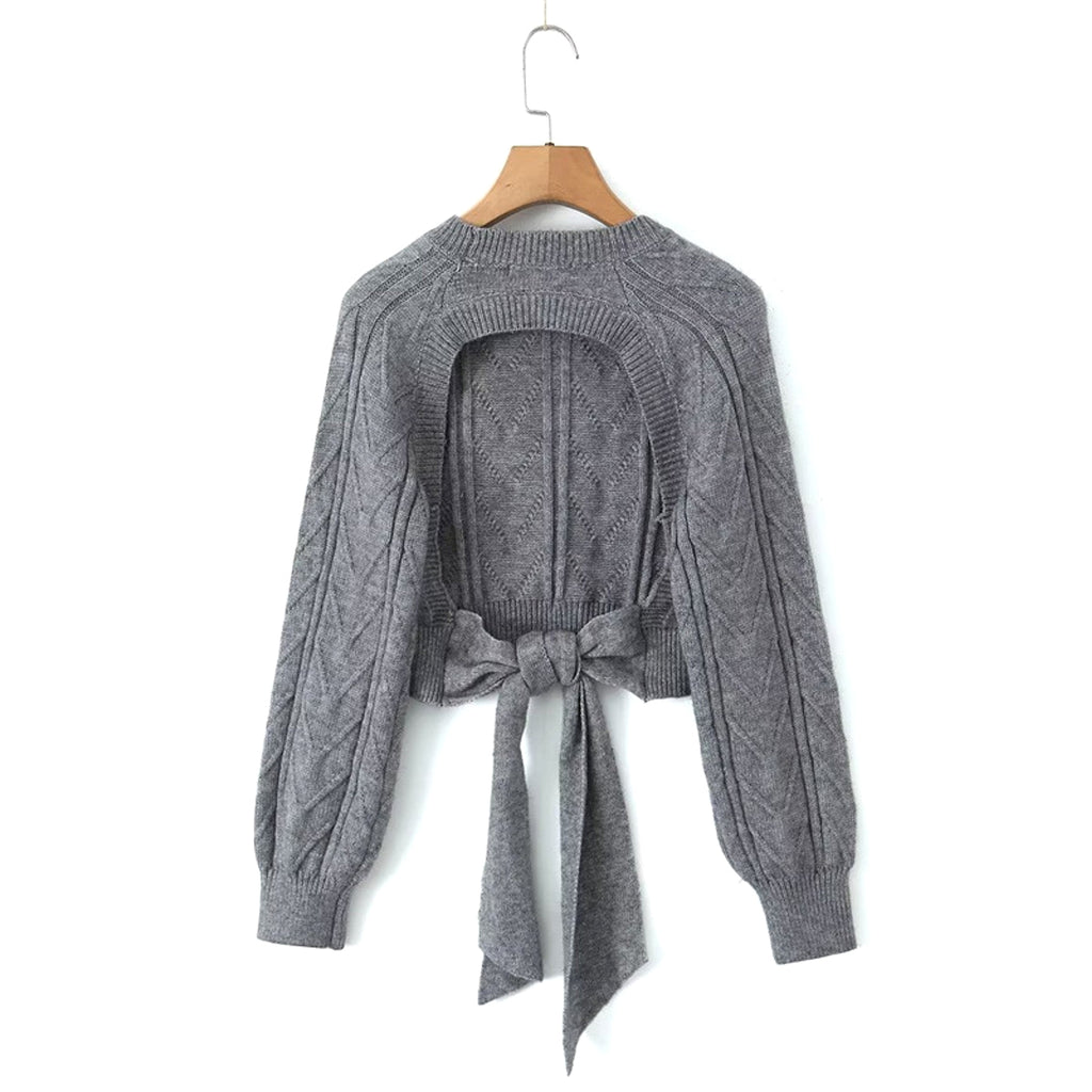 A.1 Short Backless Knitted Sweater Women - enhanced image 6