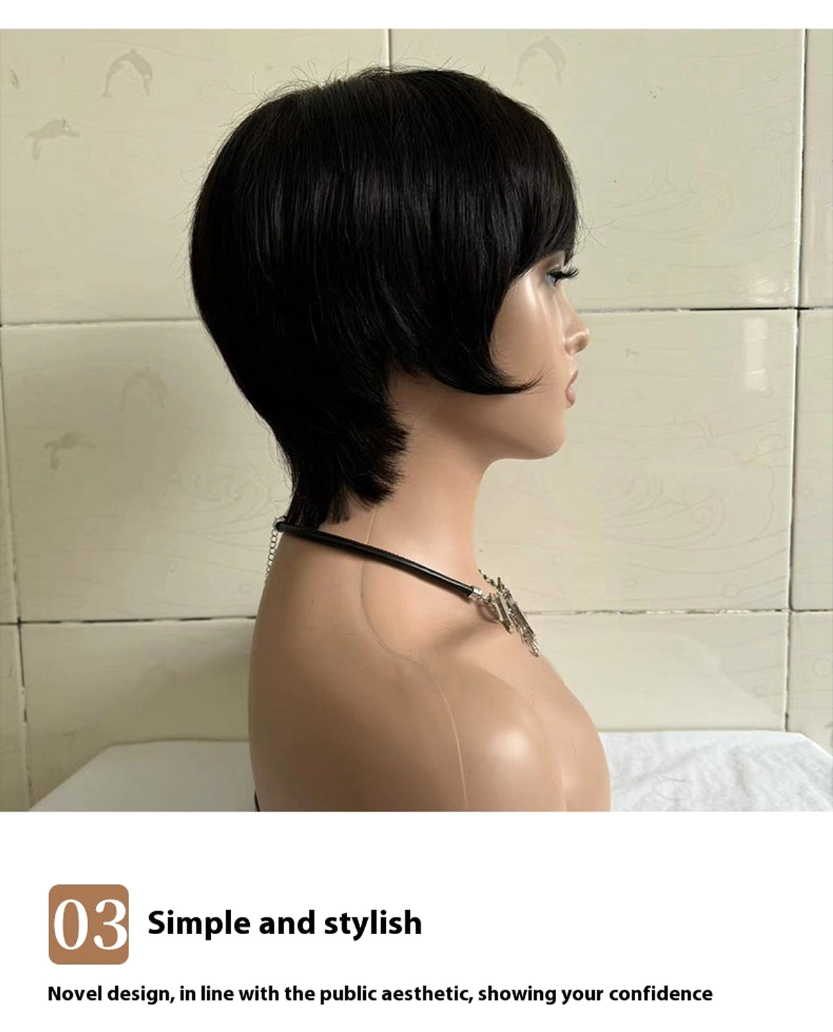 VelvetFlow Short Hair Rihanna Look - Real Human Hair - enhanced image 6