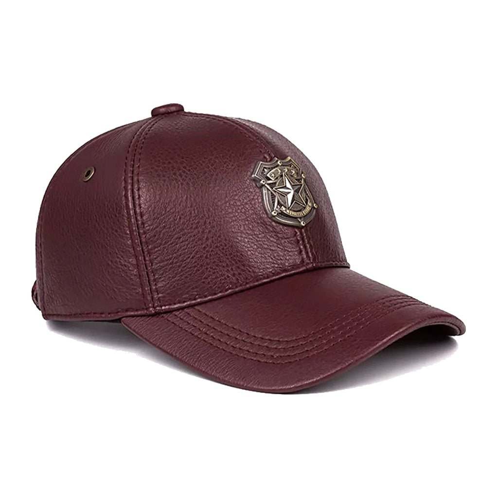 Shot the Sheriff Sheepskin Leather Hat Men's Warm - enhanced image 6