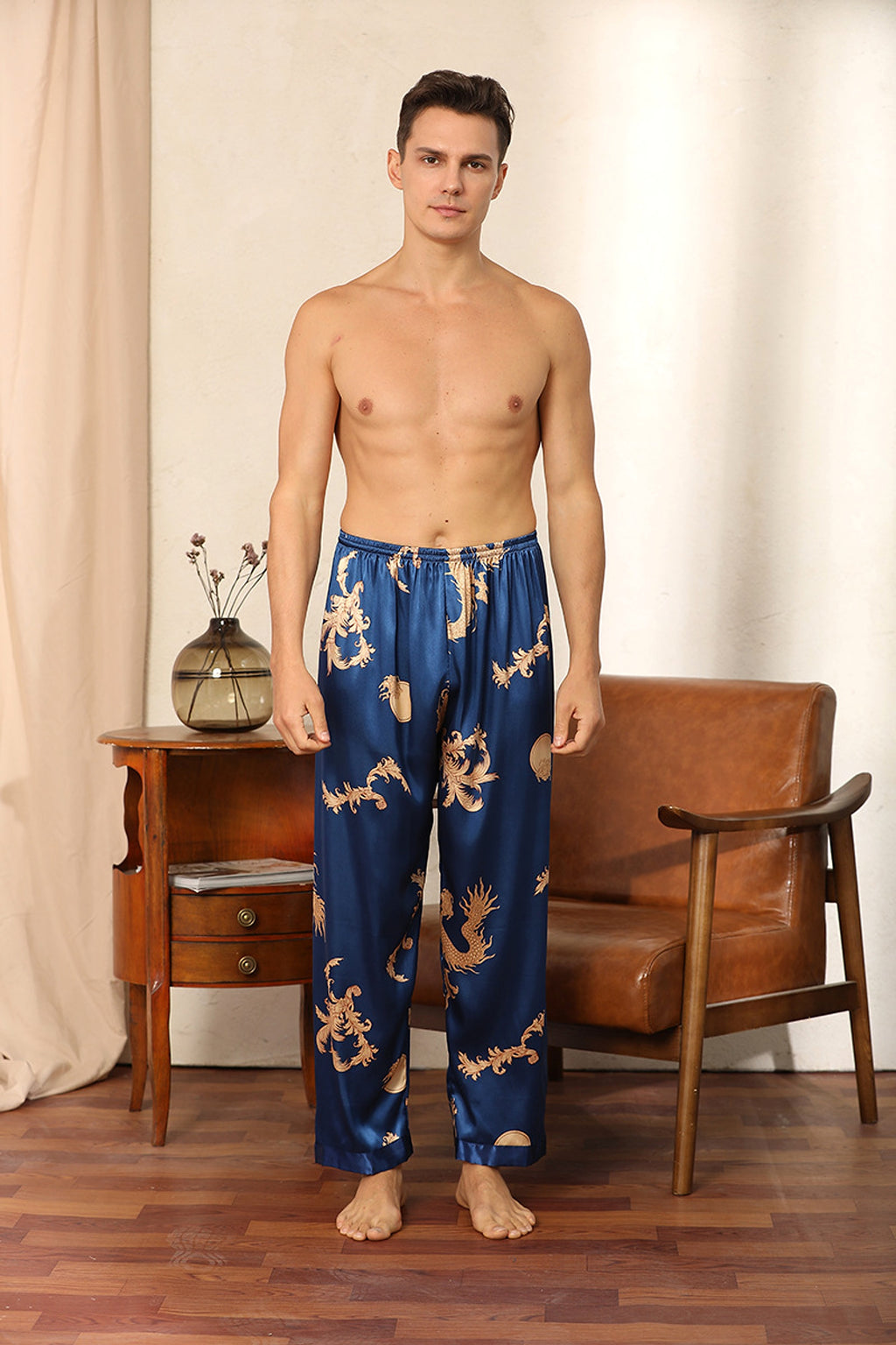 Silk Robe Pants Pajama Set - enhanced image 6