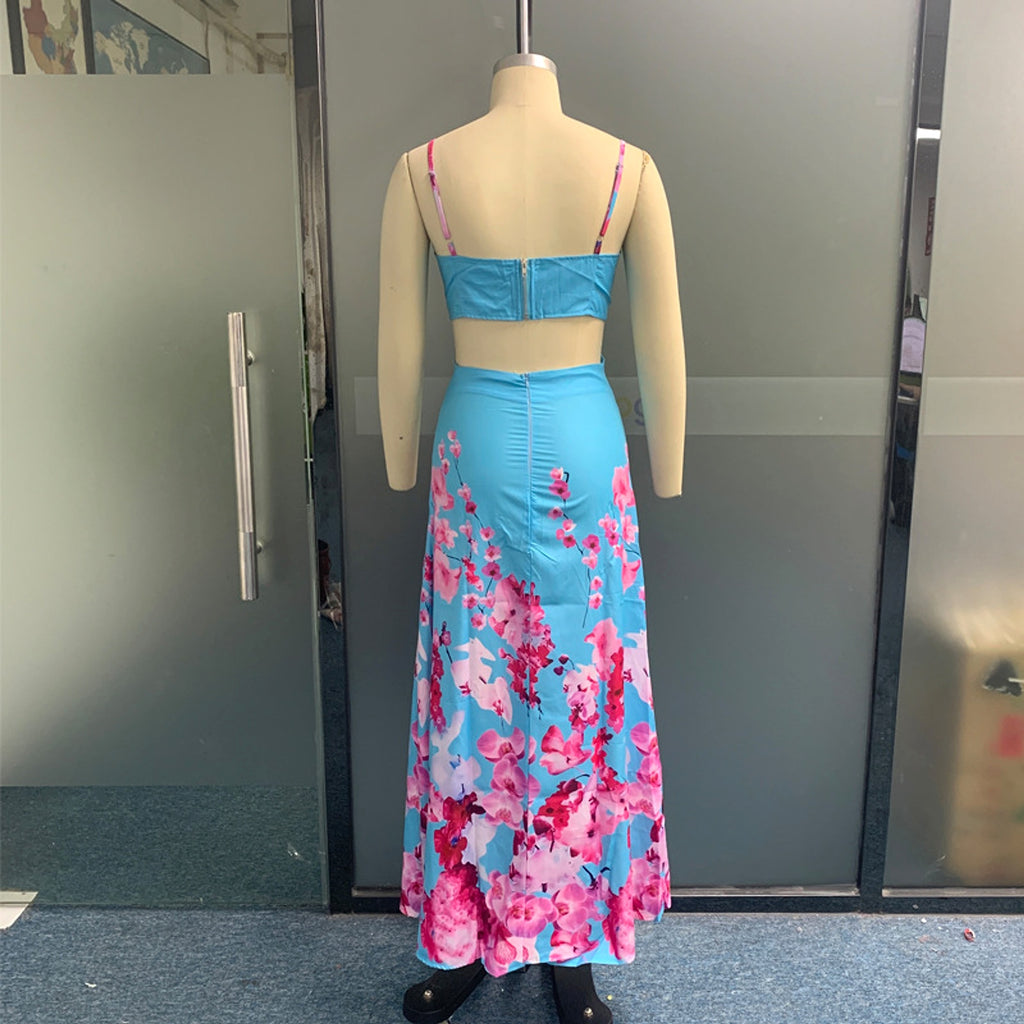 Silk Surface Ripped Sheath Cutout Sling Dress - enhanced image 6