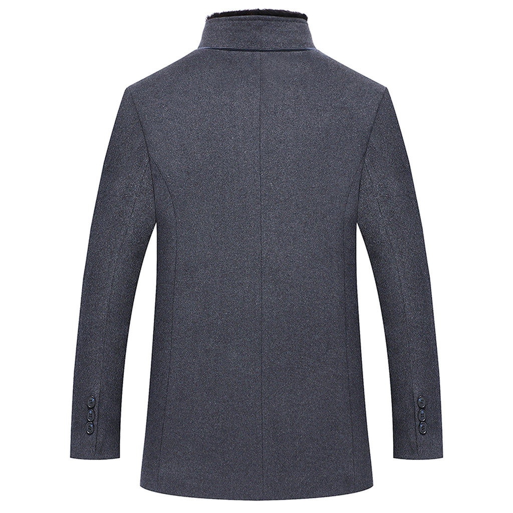 NordWool™ – Minimalist Stand Collar Wool Coat - enhanced image 6