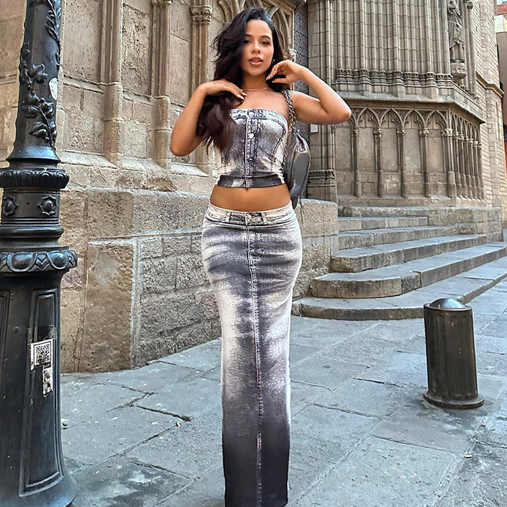 Slim-fit Sheath Split Skirt - enhanced image 6