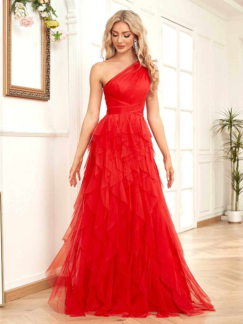 Sloping Shoulder Dress Slim Elastic Fishtail - enhanced image 6