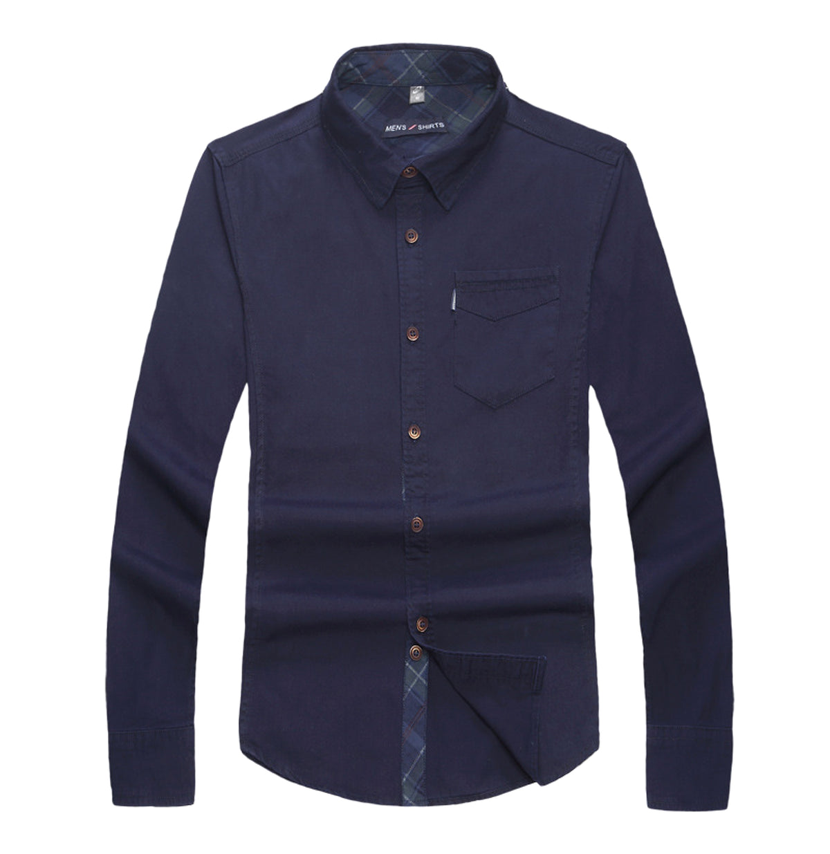 Solid Color Men's Military Dress Shirt Style Slim Fit - enhanced image 6