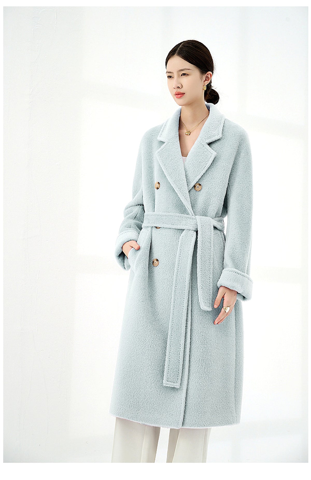 Solid Sail Sheep Camel Coat – Luxury & Warmth for Winter Elegance - enhanced image 6