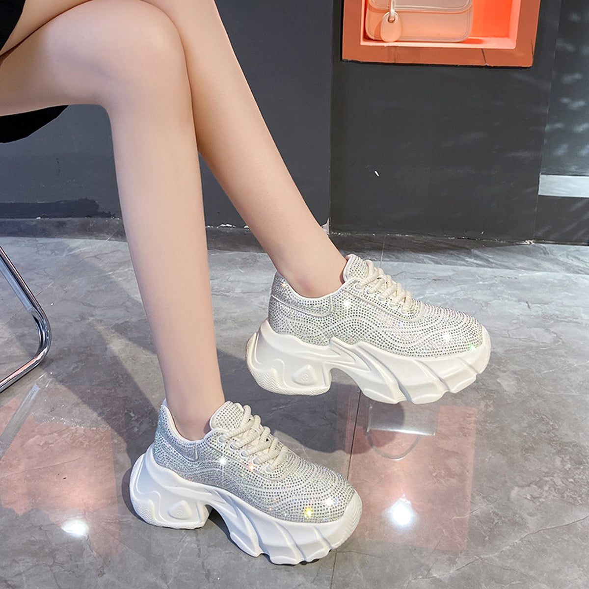 Spring And Autumn New Platform Heel Light Bottom Sports Style Height Increasing Women Shoes - enhanced image 6
