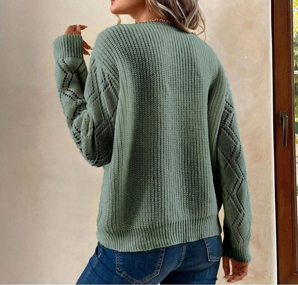 Spring And Autumn V-neck Sweater New Loose Casual Women - enhanced image 6