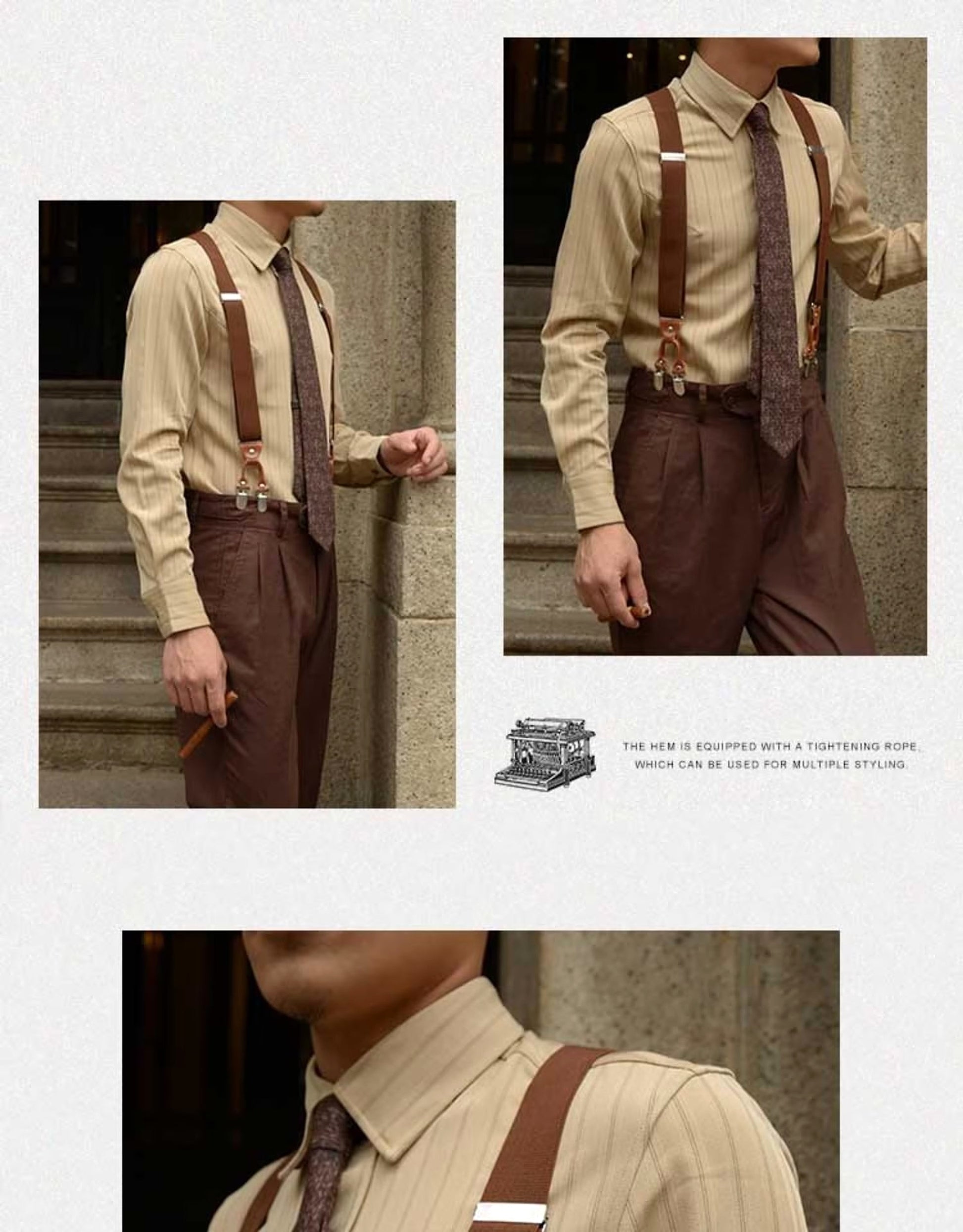 Spring And Autumn Vintage Striped Shirt Men - enhanced image 6