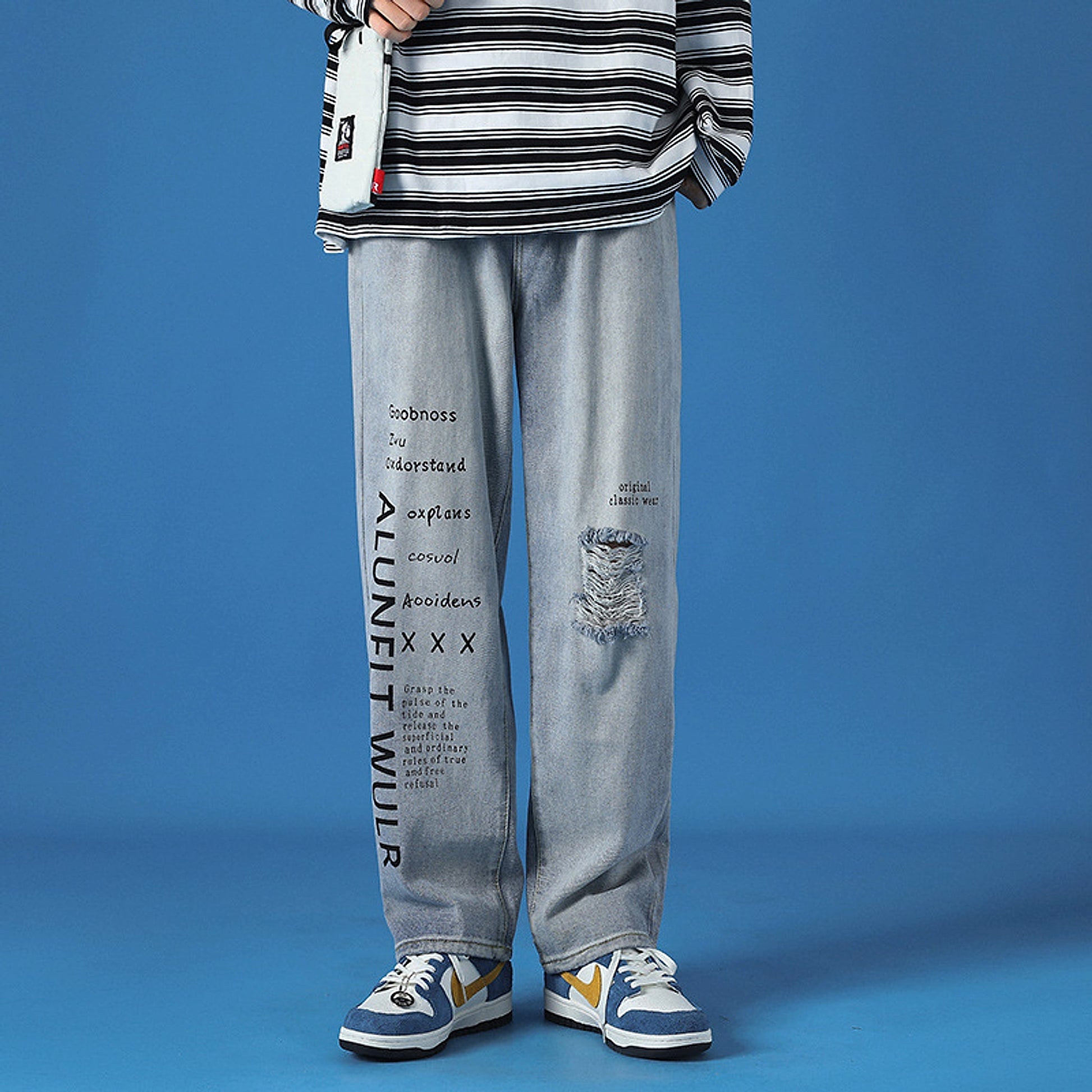 Spring Casual Jeans Men Washed Loose - enhanced image 6