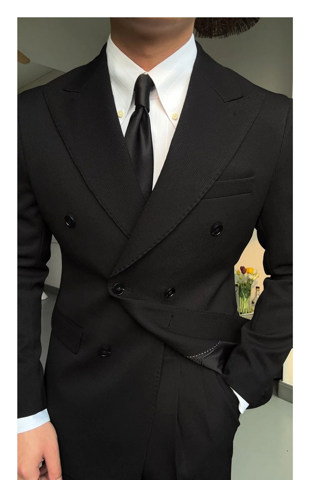 RoyaleForm™ – Spring Double-Breasted Collar Suit Set - enhanced image 6