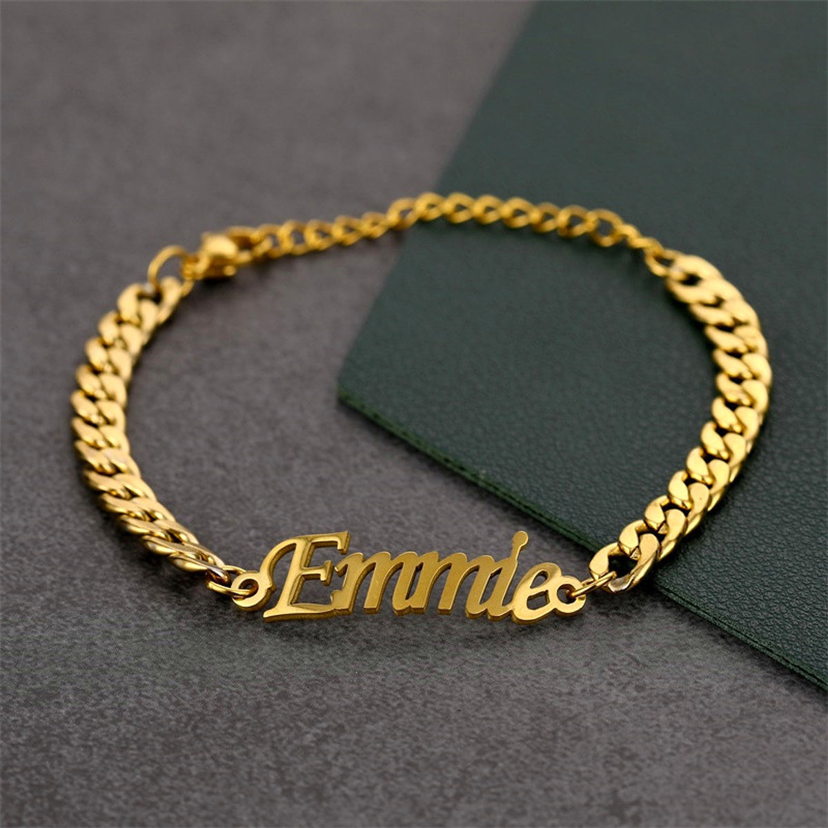 Stainless Steel 4mm Cuban Chain Custom Name Men's Classic Bracelet - enhanced image 6