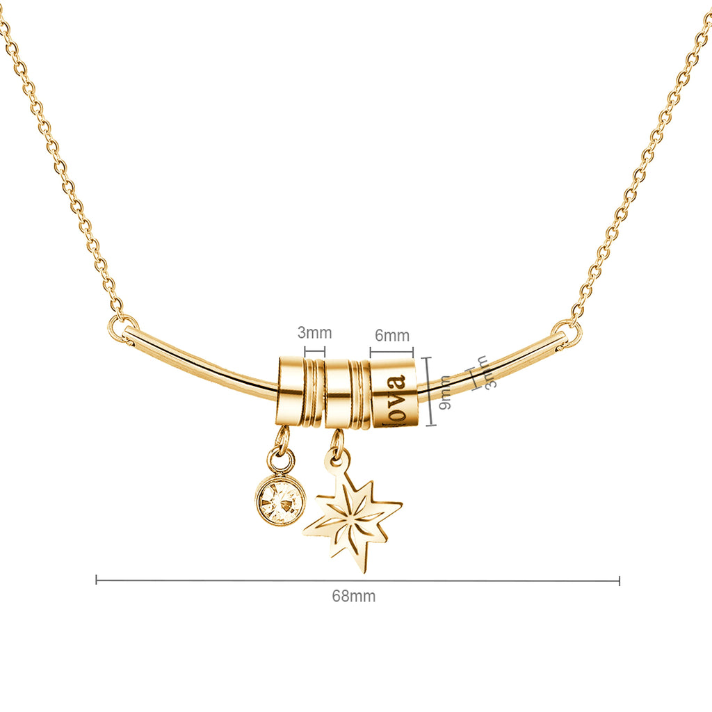 Stainless Steel Necklace With Diamond Custom Lettering Clavicle Chain - enhanced image 6