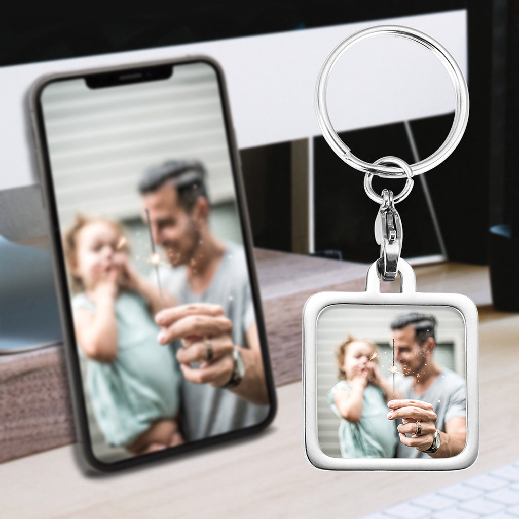 Personalized Stainless Steel Photo Keychain – Custom Gift for Loved Ones - enhanced image 6