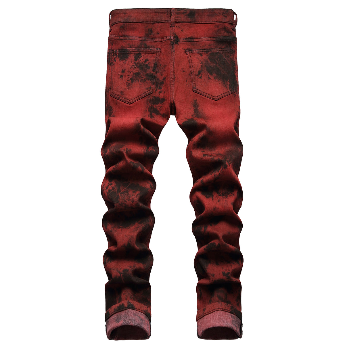 Stretch Tie Dyed Red Brick Men 's Jeans - enhanced image 6