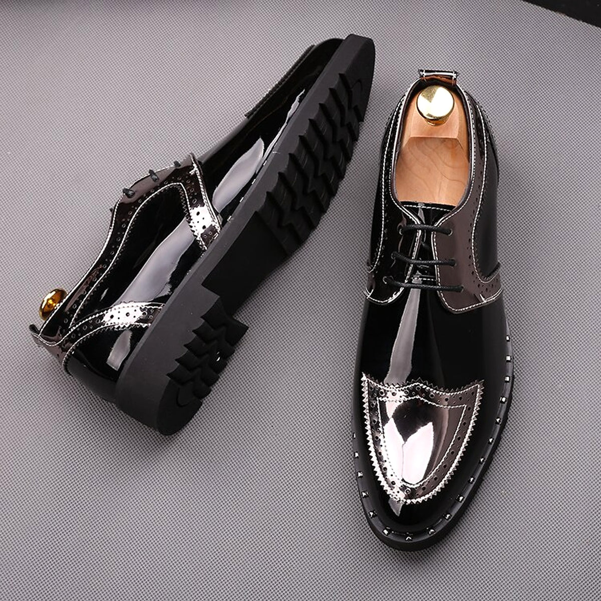 Summer British pointed casual leather shoes Men - enhanced image 6