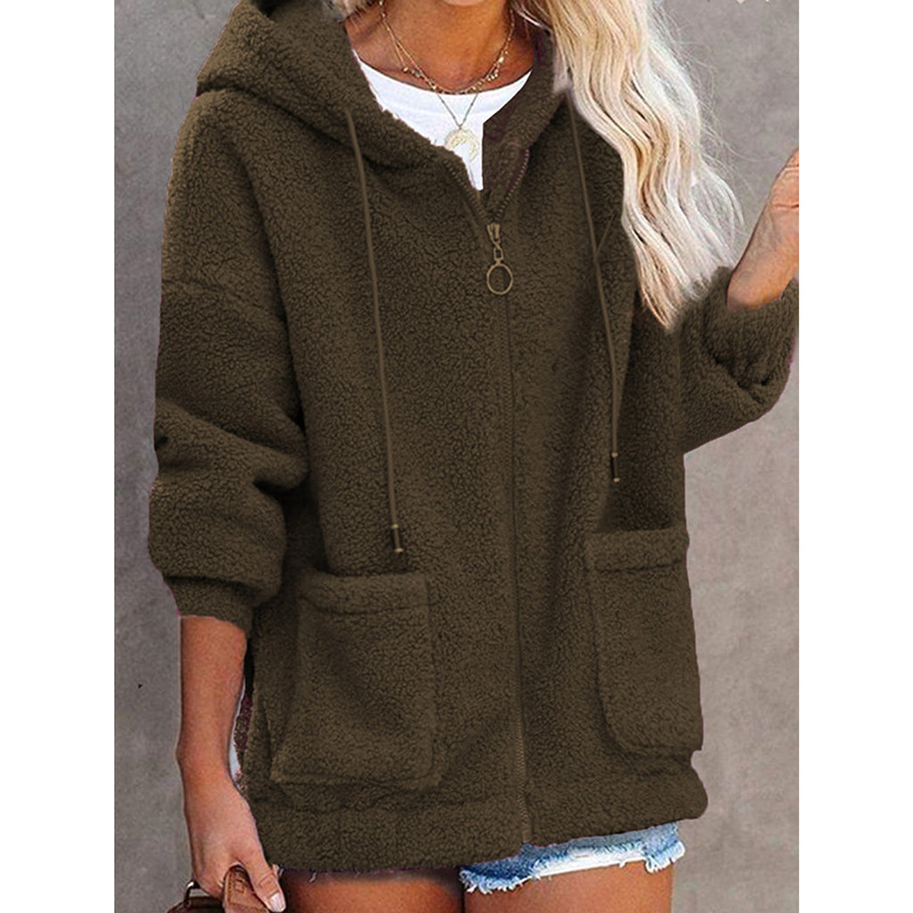 Sweater Buttonless Women Zipper Hoodie - enhanced image 6