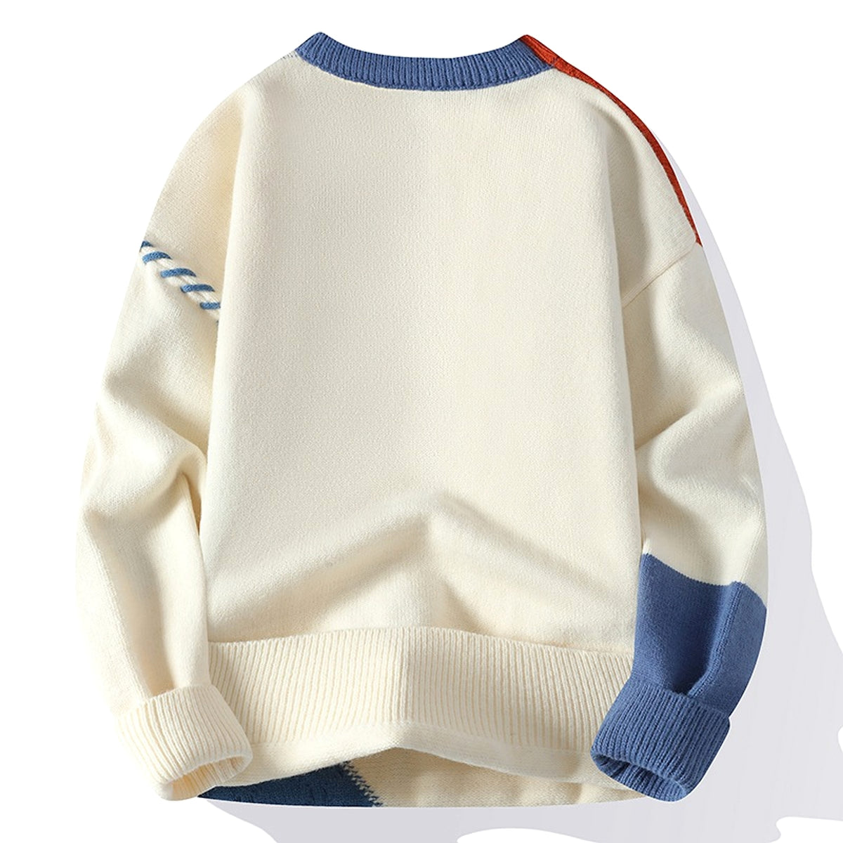 A.1 Sweater Men's Retro Color Contrast Patchwork - enhanced image 6
