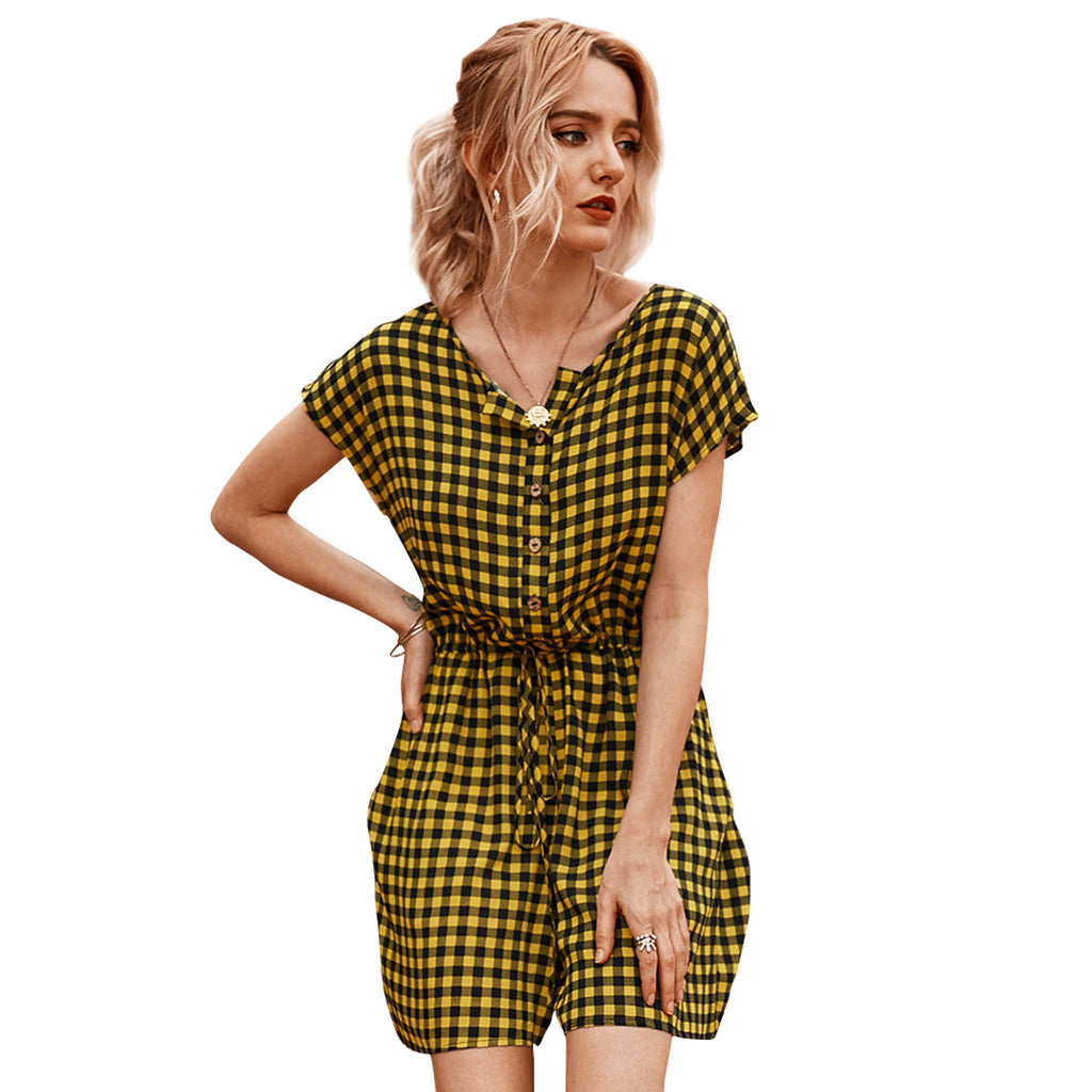 Temperament commute check jumpsuit - enhanced image 6