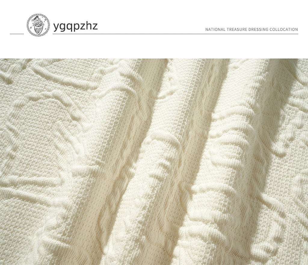 Texture Jacquard Heavy Round Neck Sweater Men's Autumn New - enhanced image 6