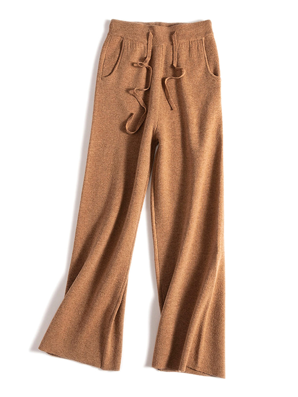 Thick Version Soft Glutinous Wool Drawstring High Waist Straight Wide Leg Pants - enhanced image 6