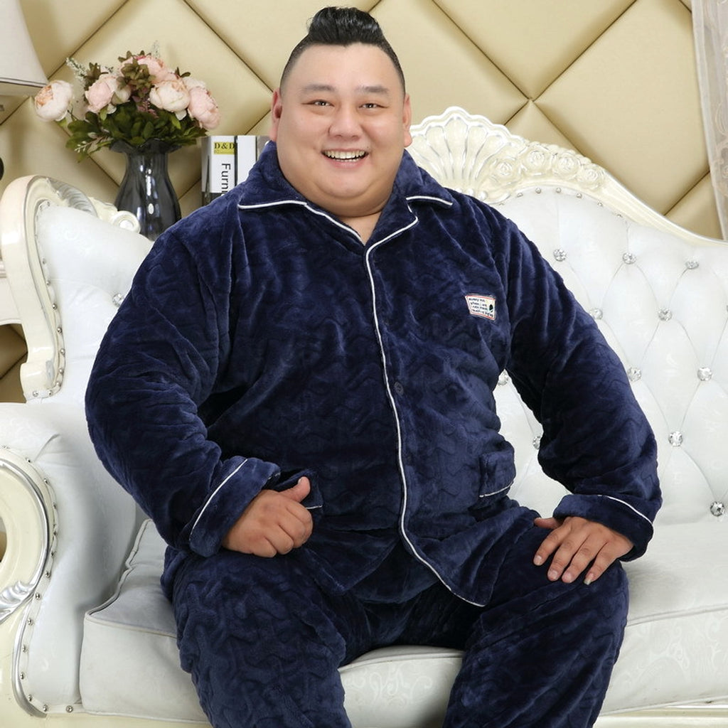 Thickened lapel long sleeve men's pajamas - enhanced image 6