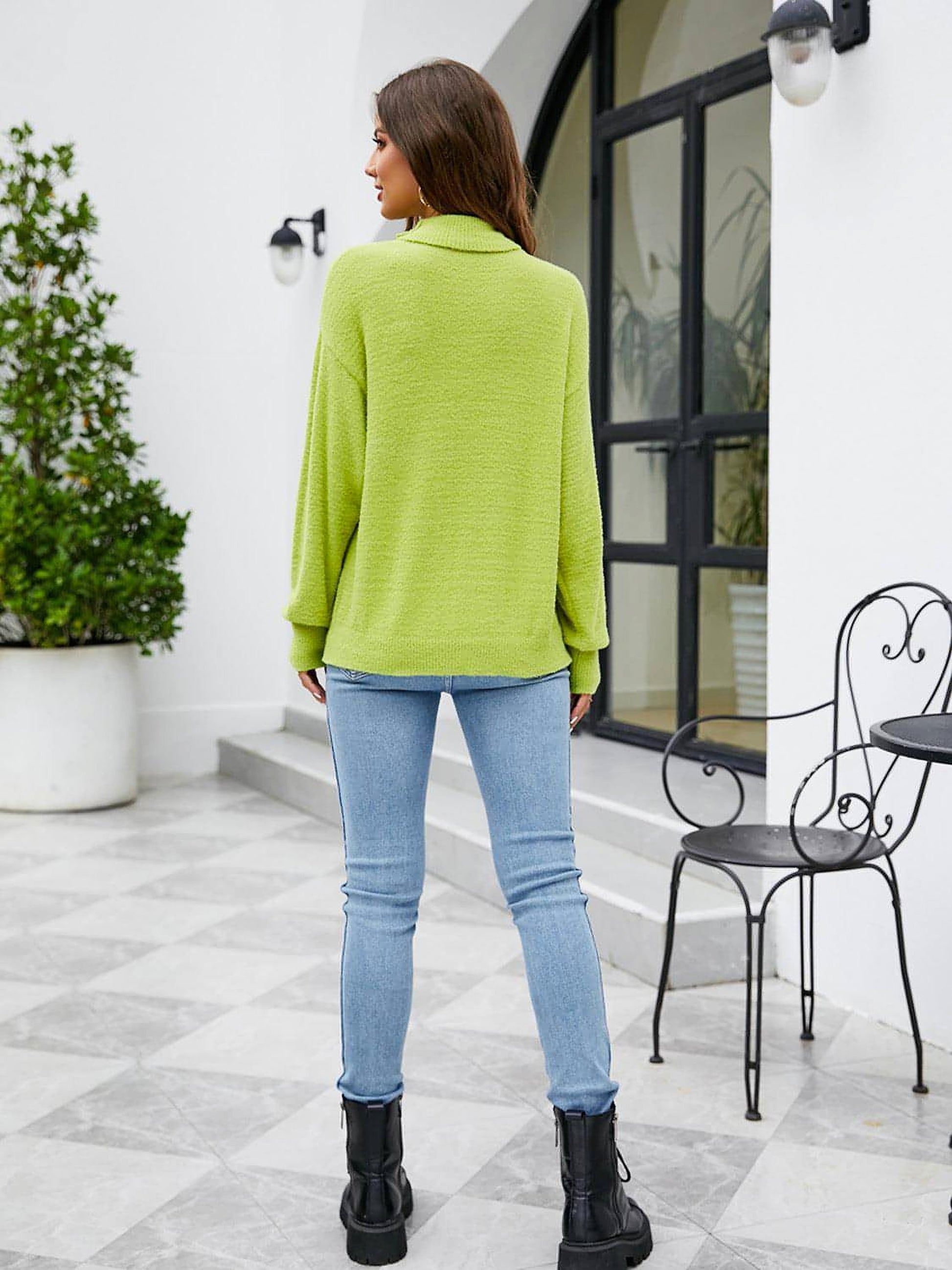 Turtleneck Dropped Shoulder Sweater - enhanced image 6